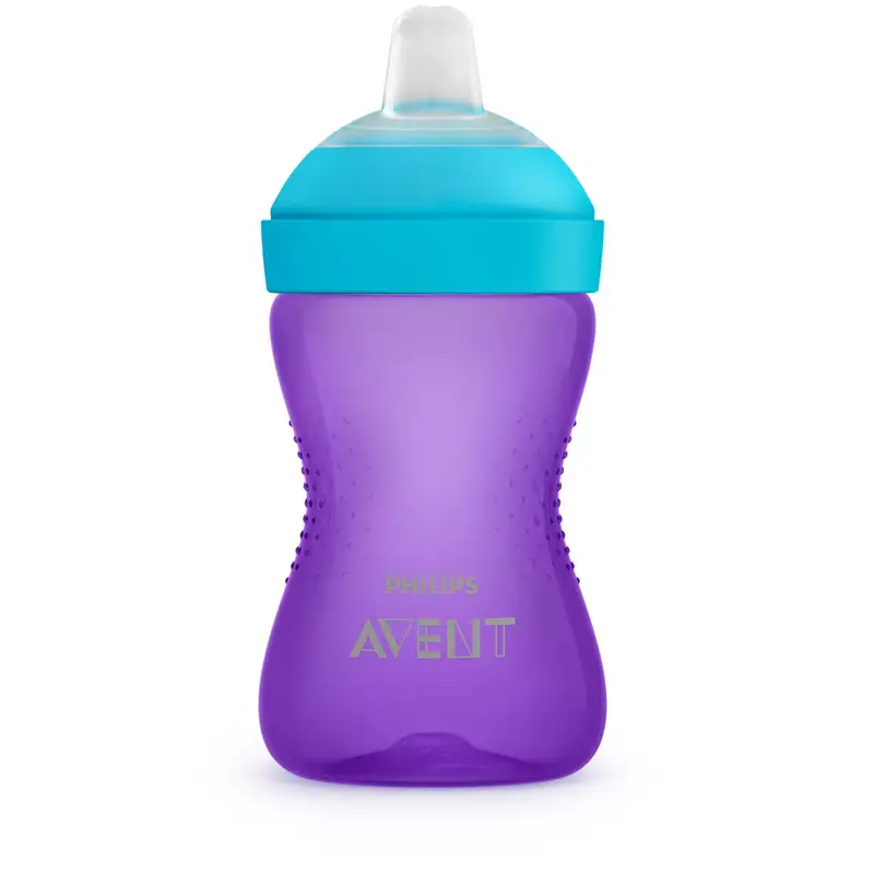 Canuta cu tetina de formare, Philips Avent, Moale, 9 luni+, 300 ml, Violet