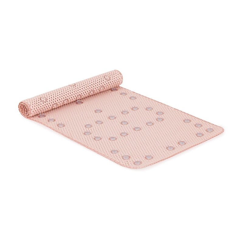 Covoras XXL de baie, Petite&Mars, Harry, Antialunecare, Cu ventuze, Dreptunghiular, Antiderapant, 91x43 cm, Roz