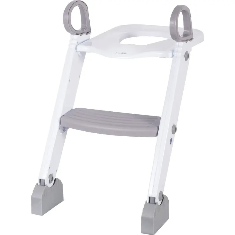 Reductor pentru toaleta, FreeON, Cu scarita, White & Grey