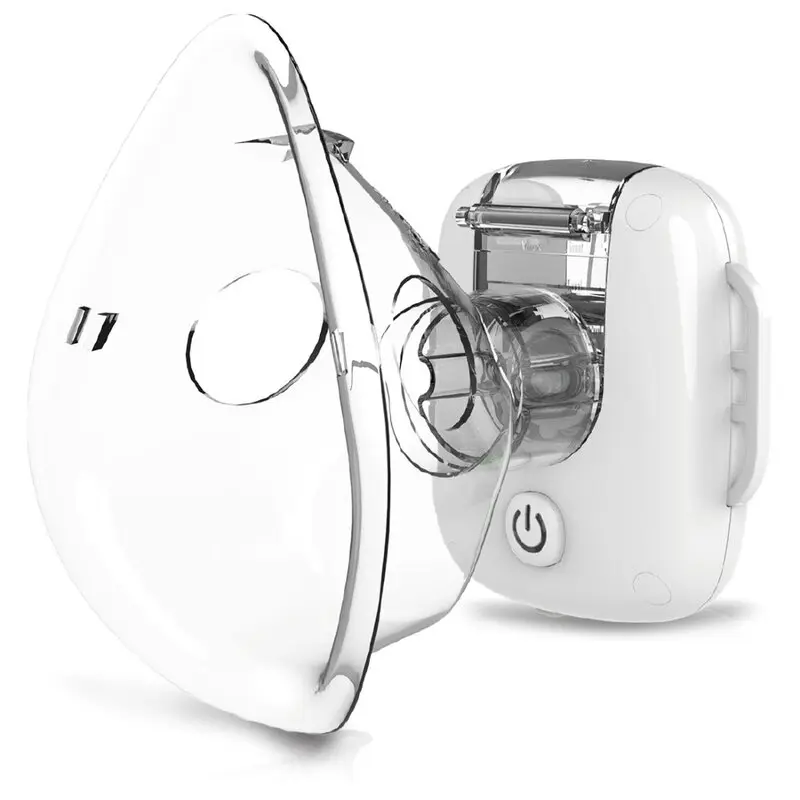 Aparat aerosoli copii, Lionelo, Nebi Air, Portabil, 2 masti incluse, Cu baterie incorporata, Autonomie de pana la 60 min., Cablu USB, >30 dB, Alb