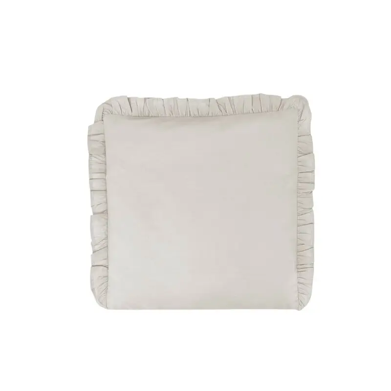 Perna clasica de dormit, MimiNu, Cu husa detasabila cu fermoar, Din bumbac certificat Oeko Tex Standard 100, 40x40 cm, Colectia Royal, Beige