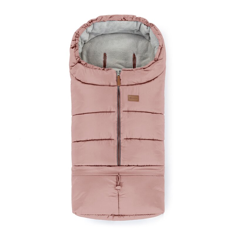 Sac de iarna, Petite&Mars, Jibot, Pentru carucior, landou sau scaun auto, 100x48 cm, Impermeabil, Cu elemente reflectorizante, Extensibil, 3 in 1, Dusty Pink