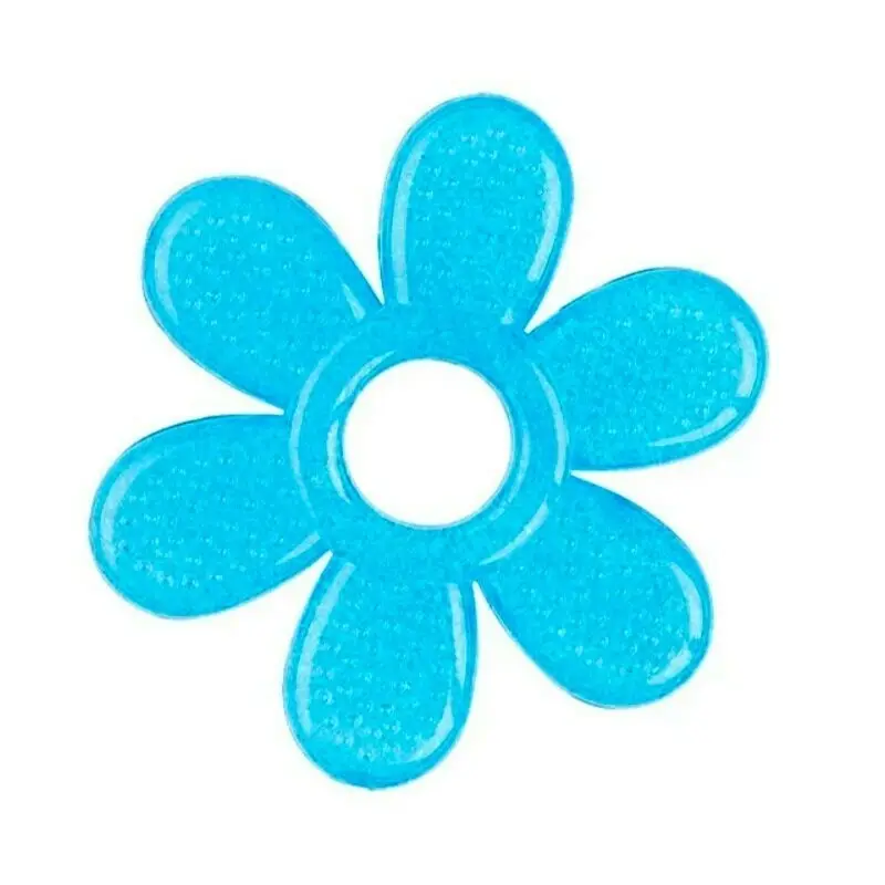 Jucarie dentitie, BabyOno, Cu gel, Fara BPA, Floare Albastru