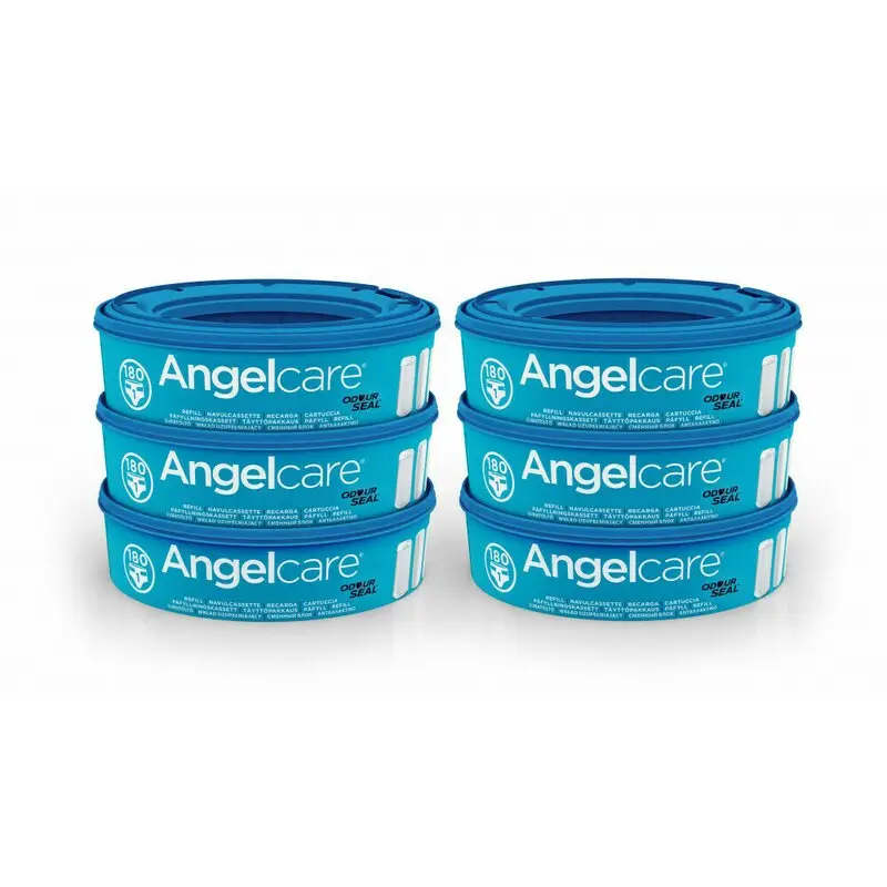 Rezerva pentru cos ermetic scutece murdare, Angelcare, Set 6 buc., Tehnologie OdourSeal, Utilizare indelungata de peste 5 luni, 7 straturi, Antibacterian