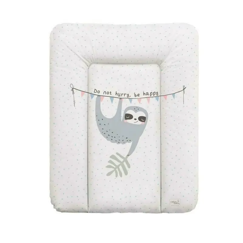 Saltea de infasat, Ceba Baby moale lenesul Candy Andy, Fara ftalati, 70 x 50 cm, Alb/Gri