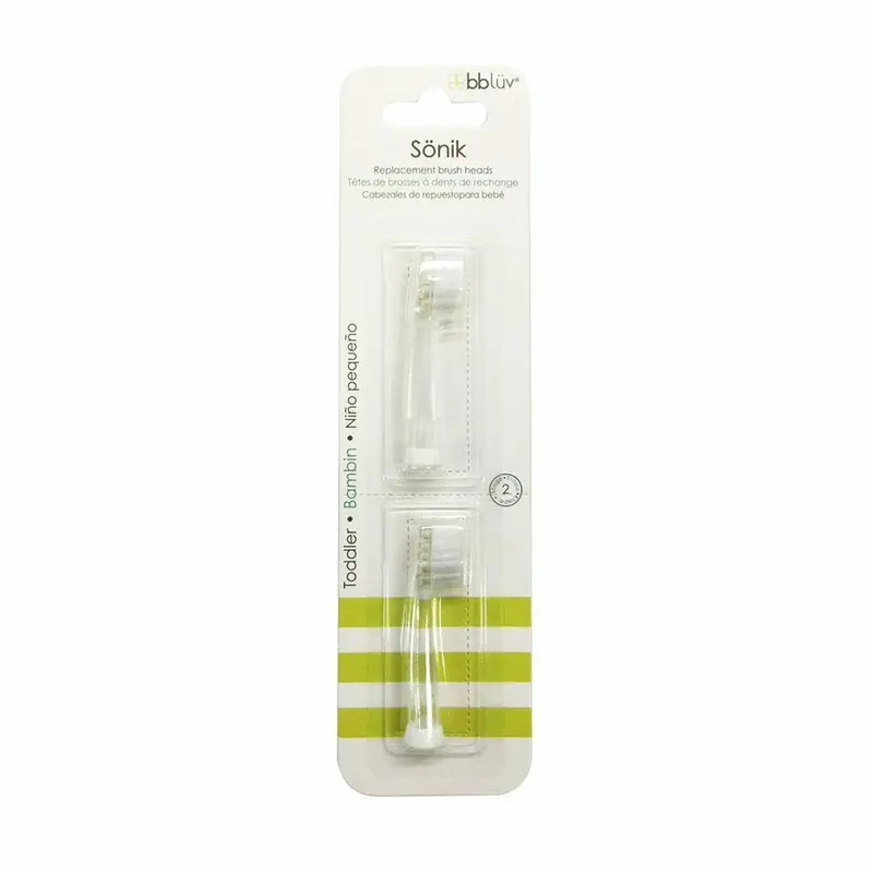 Set capete de schimb, BBluv, Pentru periuta electrica, Sonik, 0-18 luni, 2 bucati, Transparent