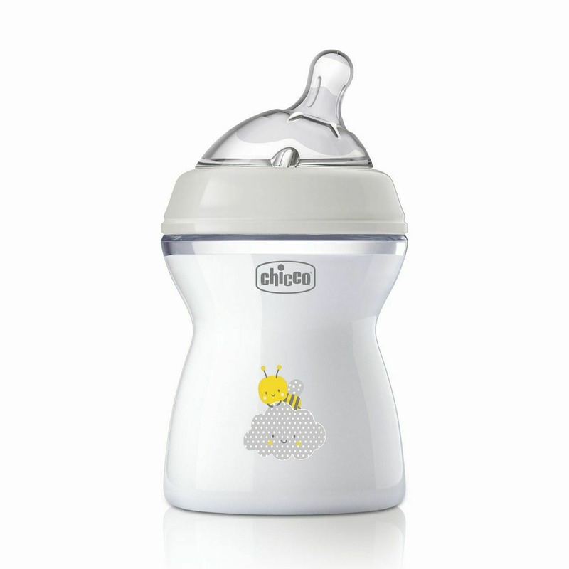 Biberon anticolici, Chicco, Natural Feeling, Plastic, Cu tetina Din silicon moale, Pentru hranire alternativa, Potrivit pentru nou-nascuti si sugari, Fara BPA, 250 ml, 2 luni+, Bej