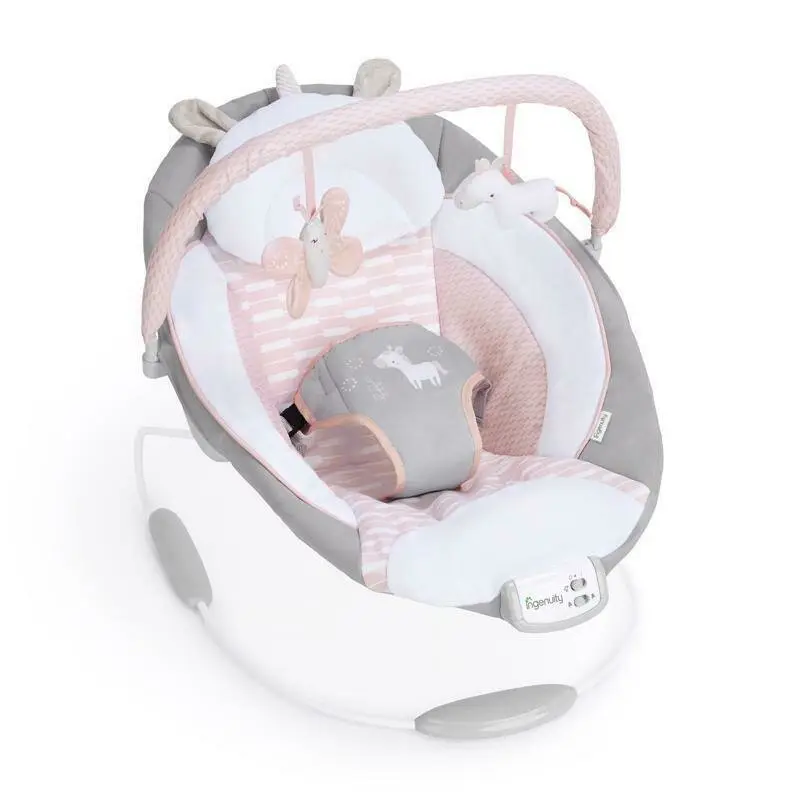 Sezlong, Ingenuity, Flora, Cu arcada detasabila, Cu jucarii, Cu 8 melodii, 6 , Cu vibratii, 0 luni+, Unicorn