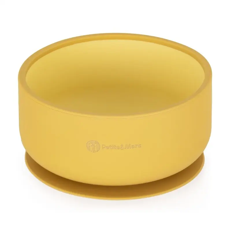Bol, Petite&Mars, Take&Match, Cu ventuza, Silicon, Fara BPA, 450 ml, 6 luni+, Galben