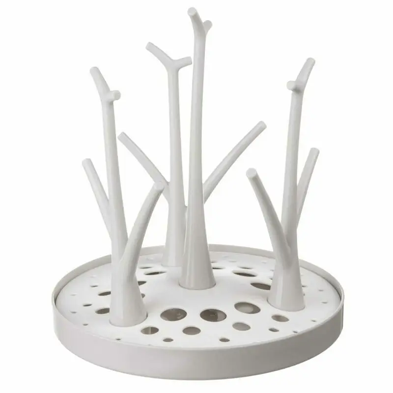 Uscator, Bocioland, Pentru biberoane, Cu design flexibil, Fara BPA, Pentru 8 recipiente, 22x26 cm, White