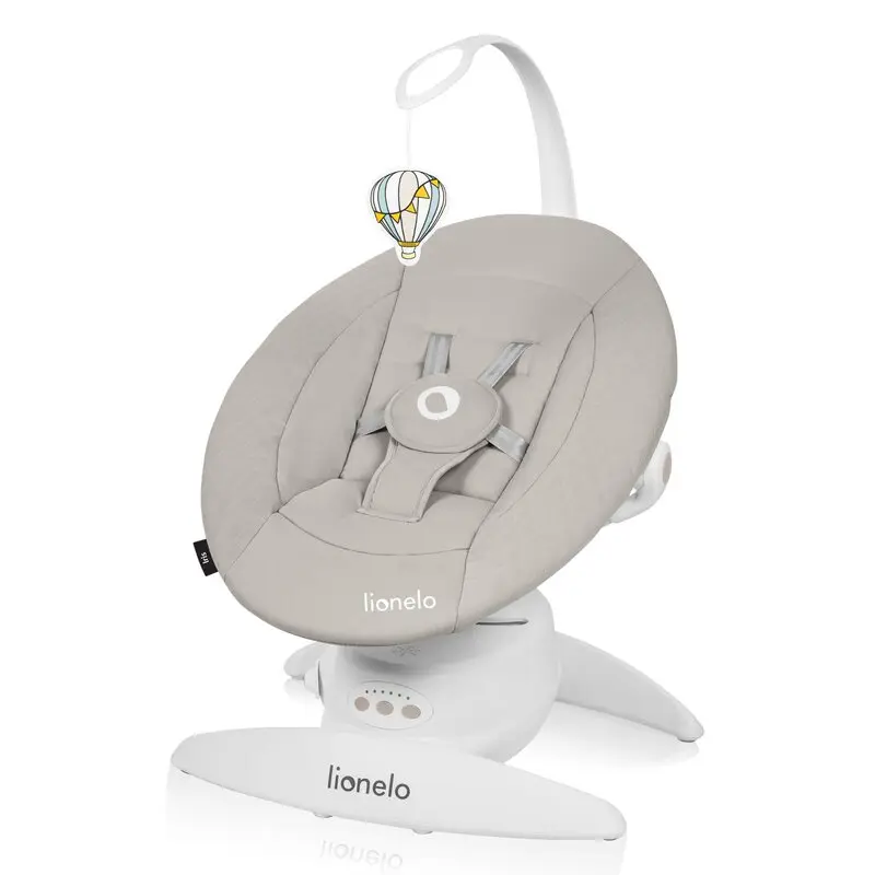 Balansoar, Lionelo, Iris, 2 in 1, Rotire 360 grade, Electric, Cu 3 moduri de leganare, Cu 5 trepte de viteza, Cu 3 pozitii de inclinare, 12 melodii, Silentios, Pana la 9 kg, Bej