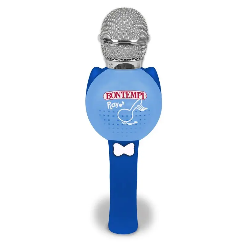 Microfon karaoke, Bontempi, Wireless, Include cablu de incarcare USB Type-C, Cu diverse functii vocale, 25x8x7 cm, 36 luni+, Blue