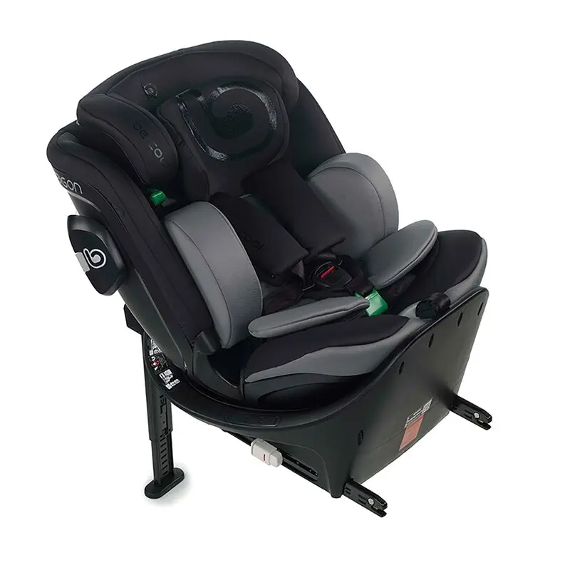 Scaun auto, Be Cool, Wagon I-Size, Rotire 360 grade, 40 - 150 cm, 0 - 36 kg, Cu Isofix si picior stabilizator, Cu protectie laterala de siguranta Conform cu standardul european de securitate ECE R129, Carbon