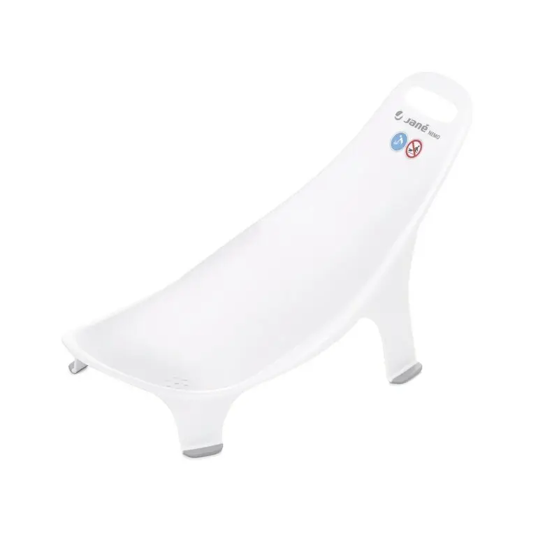Suport pentru baie ergonomic, Jane, Nemo, De la nastere, Cu maner, Conform cu standardul european de siguranta EN 17022:2018, White