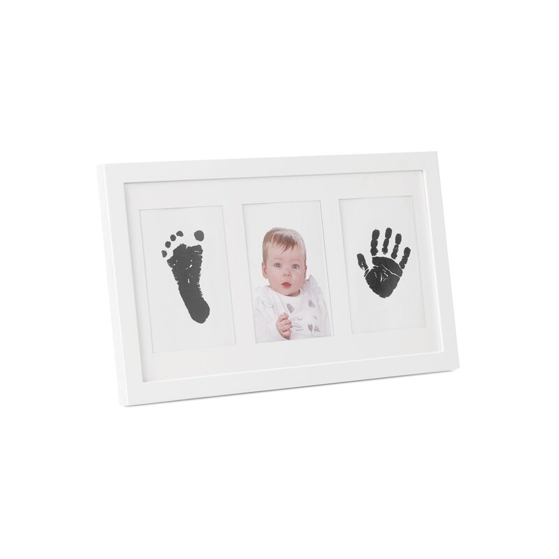 Kit rama foto tripla, Jane, Cu cerneala pentru manuta si piciorus, Non-toxic, White