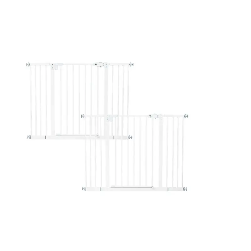 Set 2 x Poarta siguranta, Qmini, Thor, 74 - 109.4 cm, Inchidere automata, Sistem dublu de blocare, Otel, Garantie extinsa:3 ani, ASTM1004 si EN1930-2011, Alb