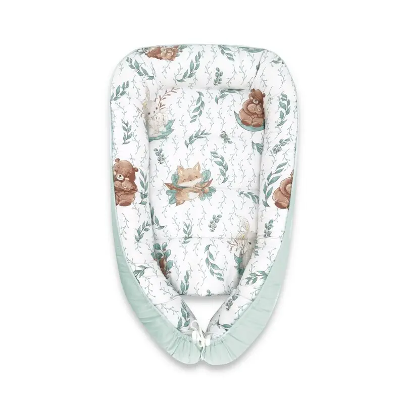 Cosulet bebelus, MimiNu, Pentru dormit, Baby Cocoon 75x55 cm, Husa 100% bumbac, Din bumbac certificat Oeko Tex Standard 100, Lulu Natural