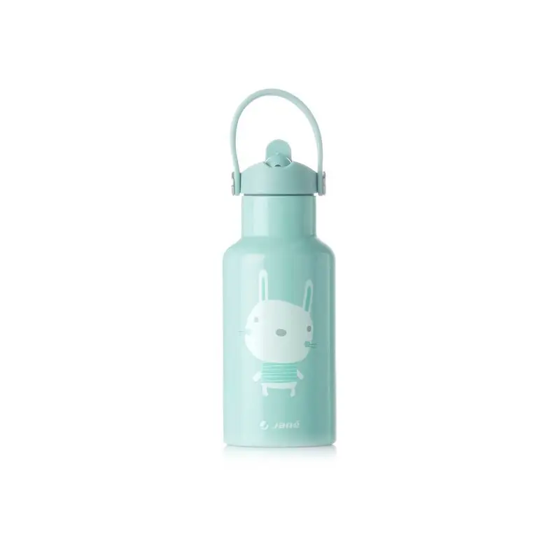 Sticla termos lichide, Jane, Din otel inoxidabil, Cu mentinere de temperatura de pana la 12 ore, 350 ml, Bpa Free, Conform cu EN 1186:2022EN 12546-1:2000UNE EN 14372:2005, Mint