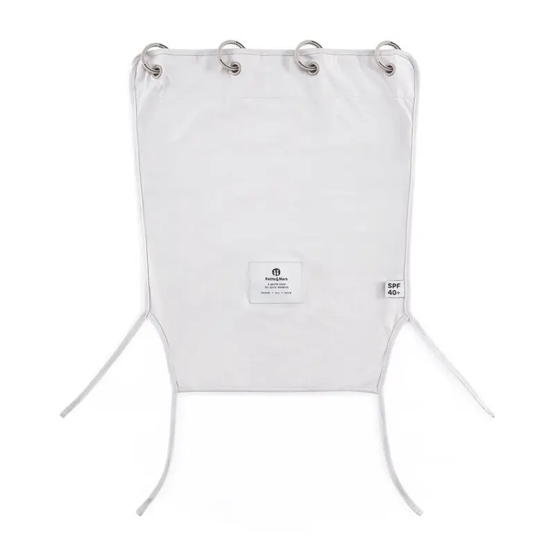 Parasolar textil, Petite&Mars, Din Bumbac, Pentru soare si vant, Universal, Protectie UV SPF40+, Potrivit pentru carucioare si scaune auto, 45 × 51 cm, Champagne