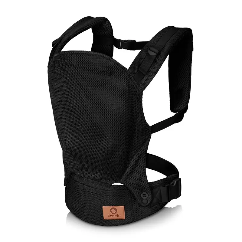 Marsupiu ergonomic, Lionelo, Margareet Air, 3 pozitii de purtare, Certificat de Institutul International pentru Displazie de Sold, 4 luni+, Pana la 20 Kg, Material respirabil 3D Air Mesh, Catarama dubla de siguranta, Negru