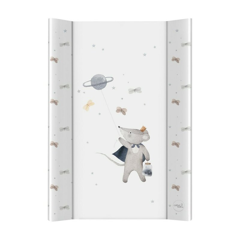Saltea de infasat, Ceba Baby, Ultra Light, Cu Intaritura, 70x50 cm, Suprafata impermeabila, Pentru comode de infasat sau patuturi, Fara ftalati, 0 luni+, Cosmic Mouse