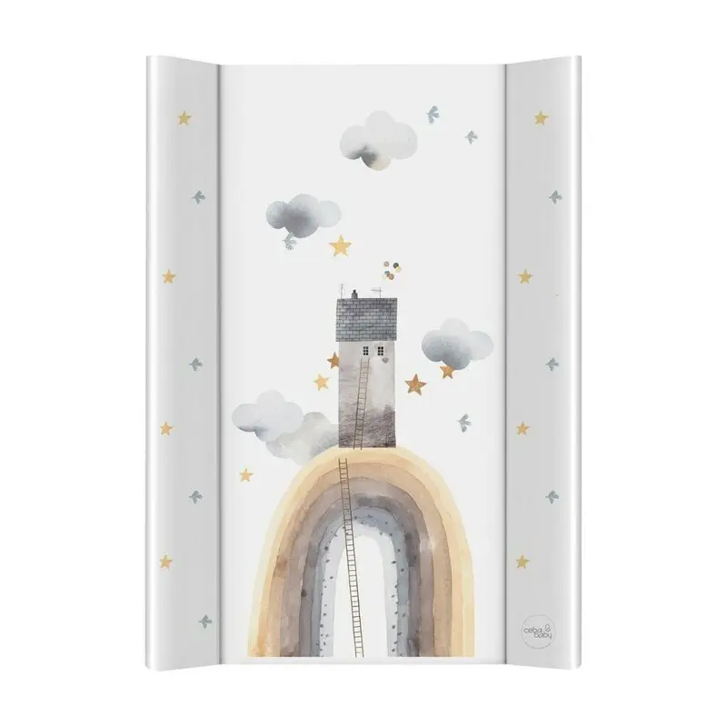 Saltea de infasat, Ceba Baby, Moale, 70 x 50 cm, Suprafata impermeabila, Pentru comode de infasat sau suprafete plane, Fara ftalati, 0 luni+, Rainbow Home
