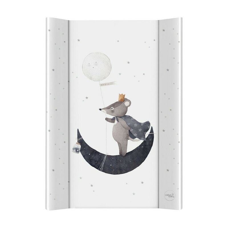 Saltea de infasat, Ceba Baby, Moale, 70 x 50 cm, Suprafata impermeabila, Pentru comode de infasat sau suprafete plane, Fara ftalati, 0 luni+, Cosmic Mouse