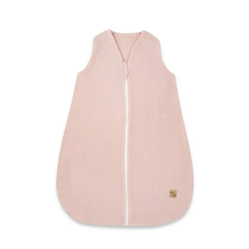 Sac de dormit, Qmini, Cu fermoar, Pentru bebelusi, De iarna, Din muselina dubla, 70 cm, Material certificat Oeko Tex Standard 100, Powder Pink