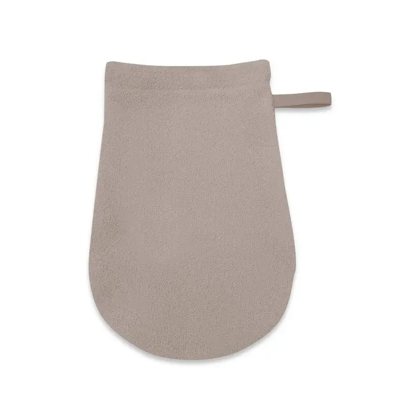 Manusa de baie, Qmini, Pentru bebelusi, 12x21 cm, Din tricot termo-terry din bambus, Materiale certificate Oeko Tex Standard 100, Mocha