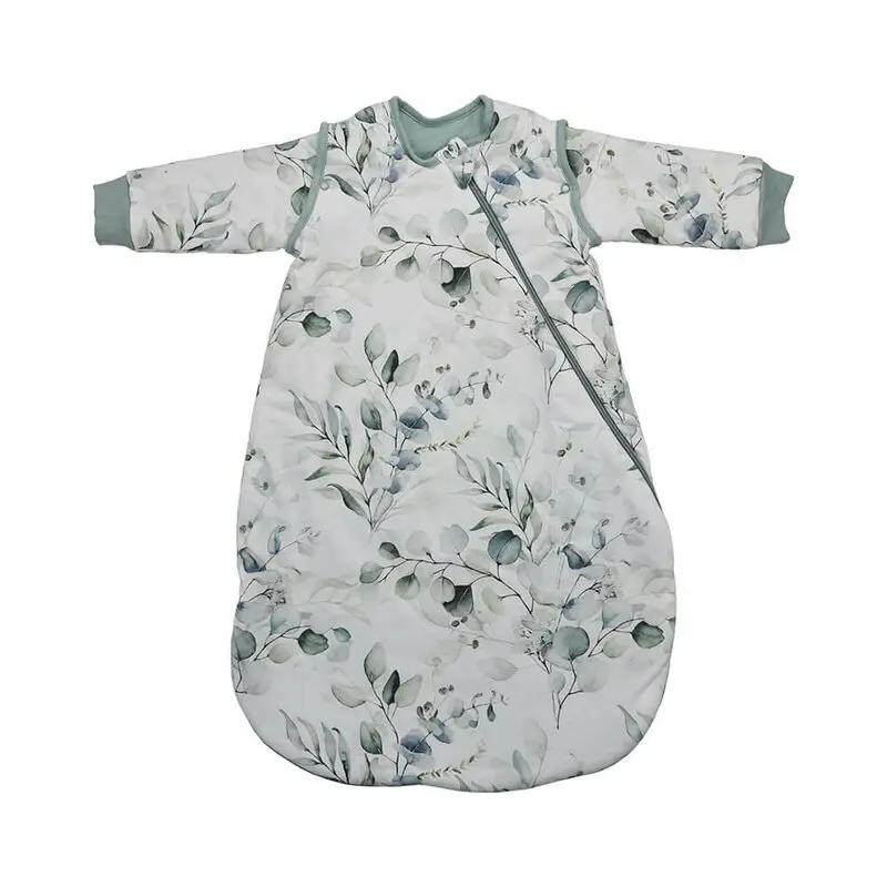 Sac de dormit cu maneci detasabile, Bebe Stars, De iarna, Din bumbac certificat Oeko Tex Standard 100, Cu fermoar, 70 cm, 2.5 Tog, Nature