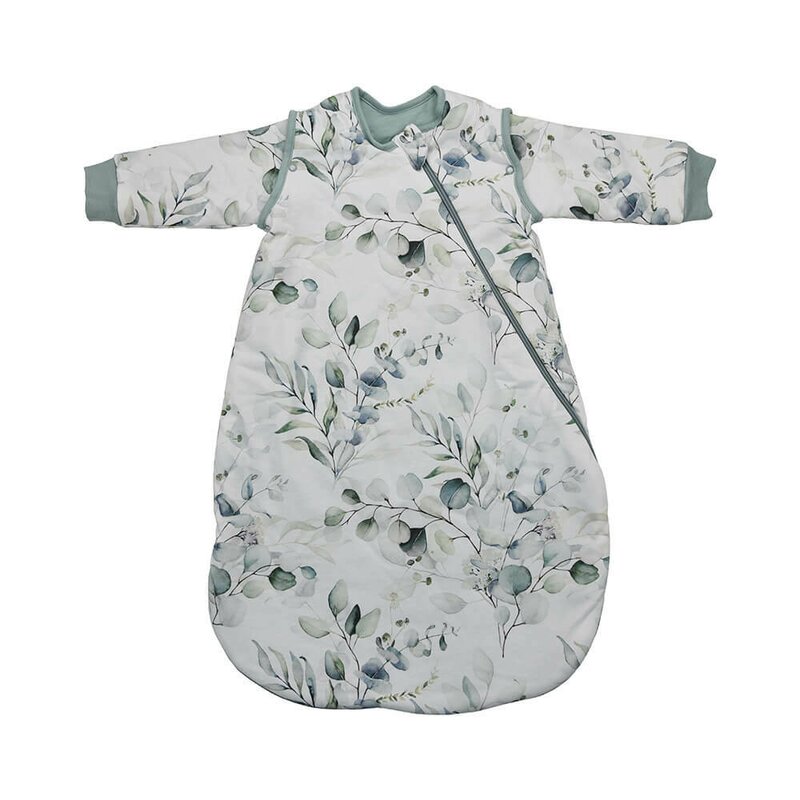 Sac de dormit cu maneci detasabile, Bebe Stars, De iarna, Din bumbac certificat Oeko Tex Standard 100, Cu fermoar, 70 cm, 2.5 Tog, Nature