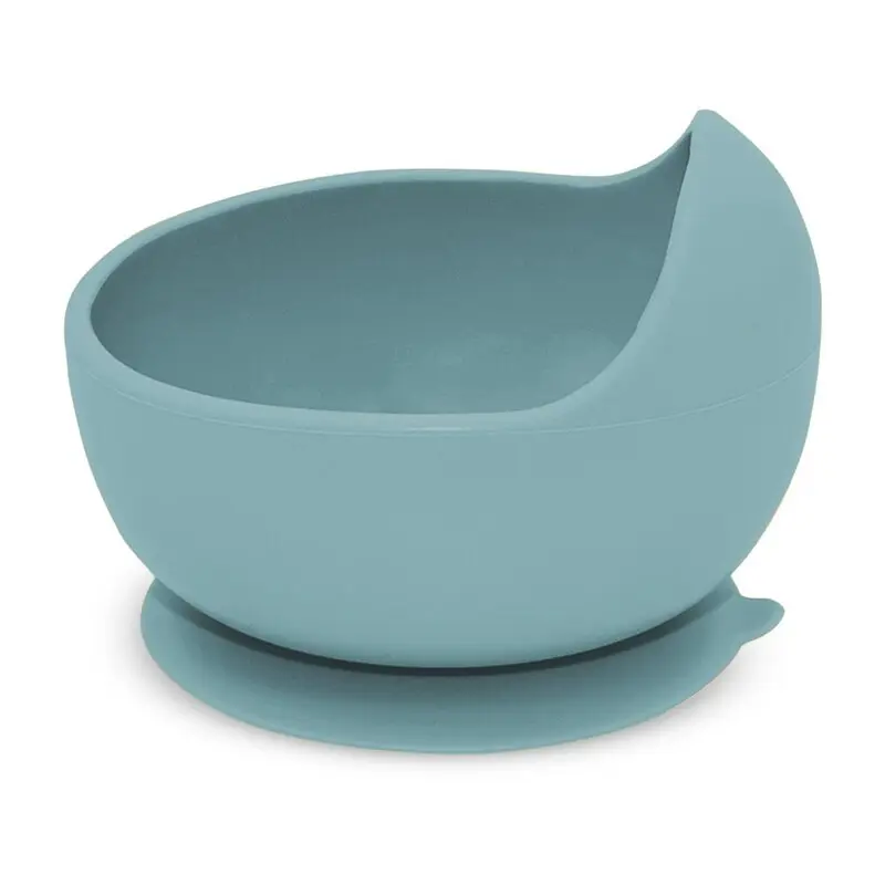 Bol, Petite&Mars, Take&Match, Din silicon, Cu ventuza, Fara BPA, Adecvat pentru masina de spalat vase si microunde, Nu absoarbe mirosuri, 6 luni+, 360 ml, Frosted Sky, Albastru
