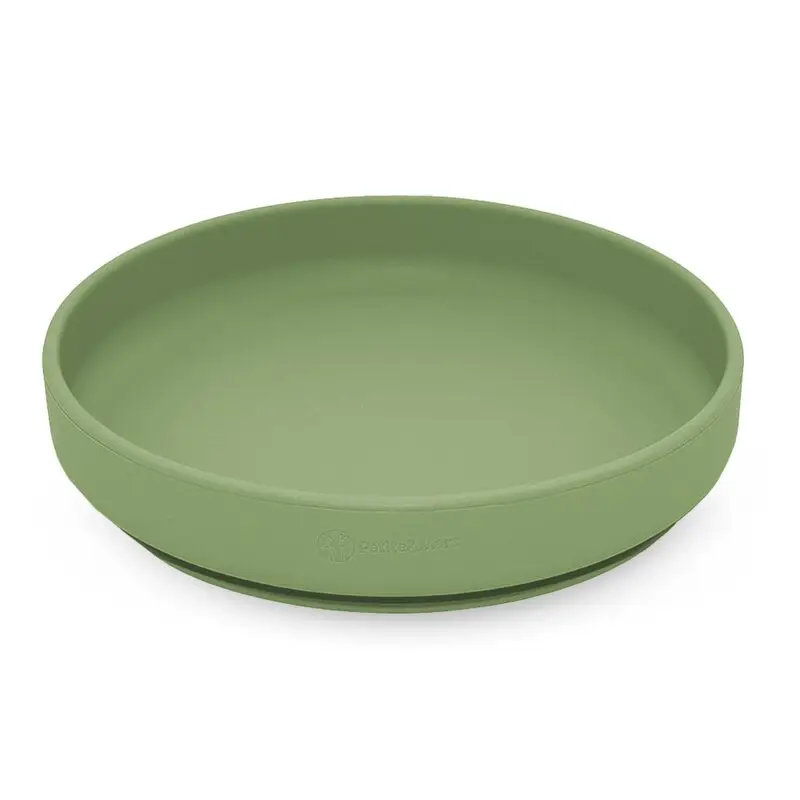 Farfurie, Petite&Mars, Take&Match, Din silicon, Cu ventuza, Fara BPA, Adecvata pentru masina de spalat vase si microunde, Nu absoarbe mirosuri, 6 luni+, 400 ml, Sweet Pea, Verde