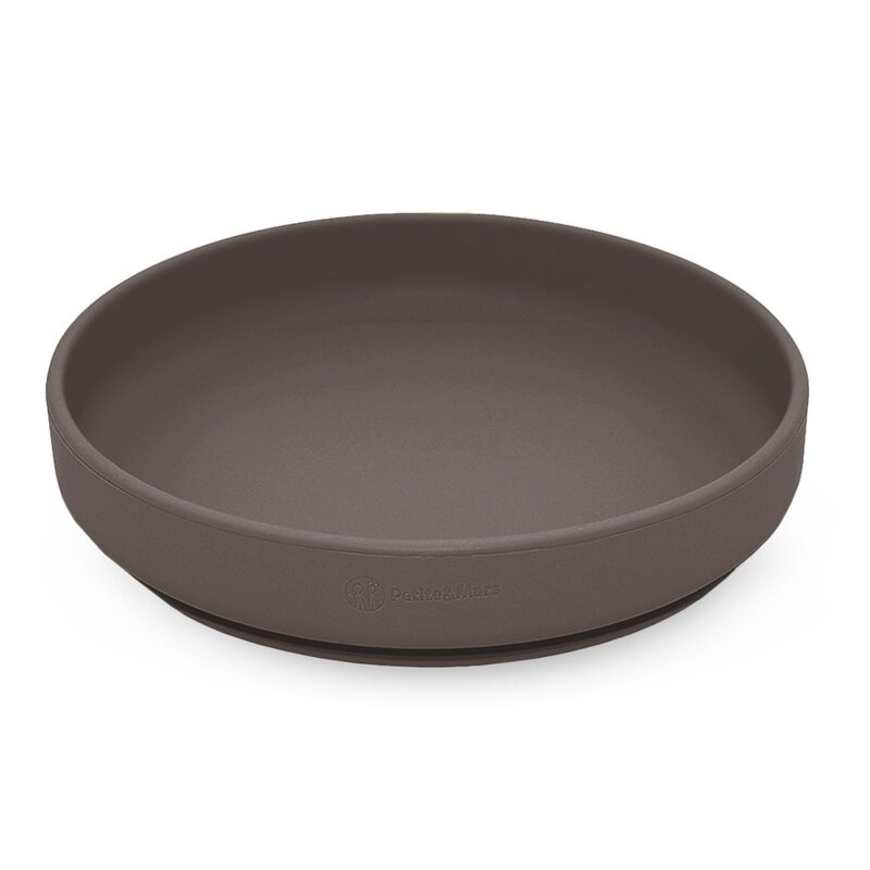 Farfurie, Petite&Mars, Take&Match, Din silicon, Cu ventuza, Fara BPA, Adecvata pentru masina de spalat vase si microunde, Nu absoarbe mirosuri, 6 luni+, 400 ml, Bitter Cocoa, Maro