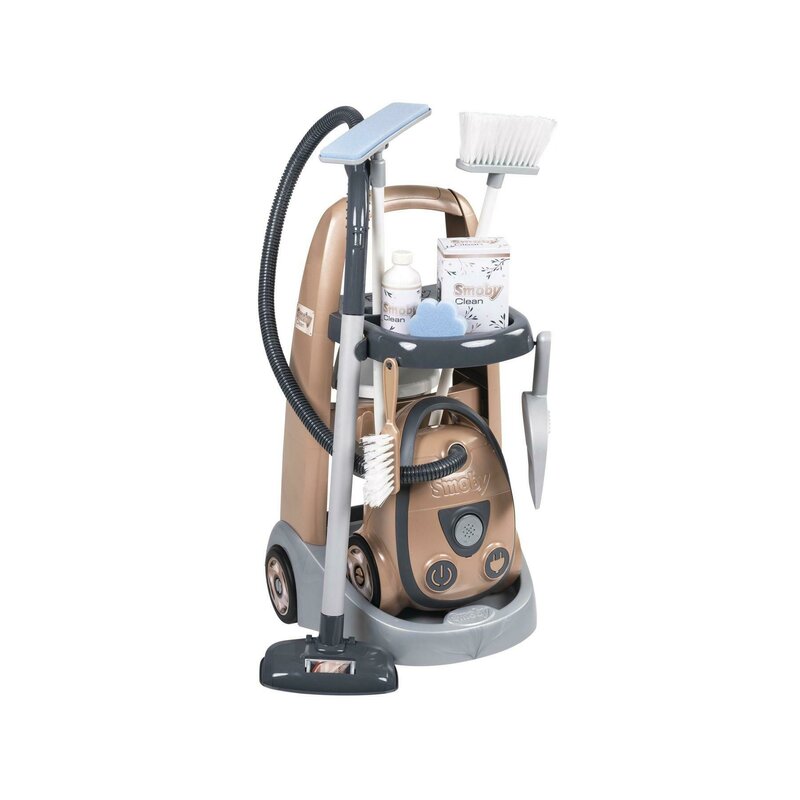 Jucarie set curatenie cu troller si aspirator, Smoby, Rowenta