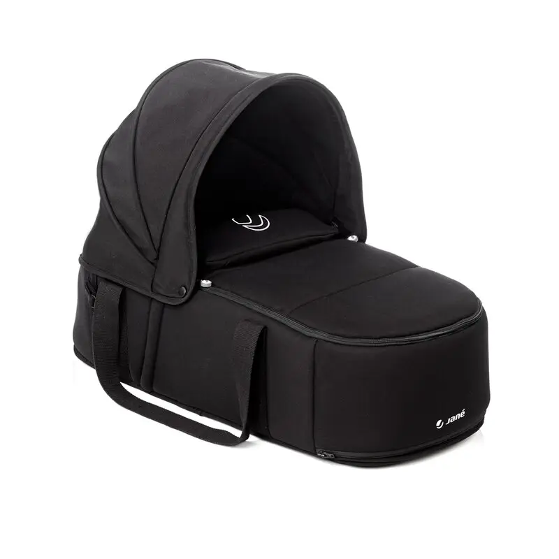 Landou portabil, Jane, Montare in carucior, Cu manere, Cu salteluta 95% materiale reciclate cu protectie UPF50, 67x29.5x43 cm, 0-9 Kg, Coal
