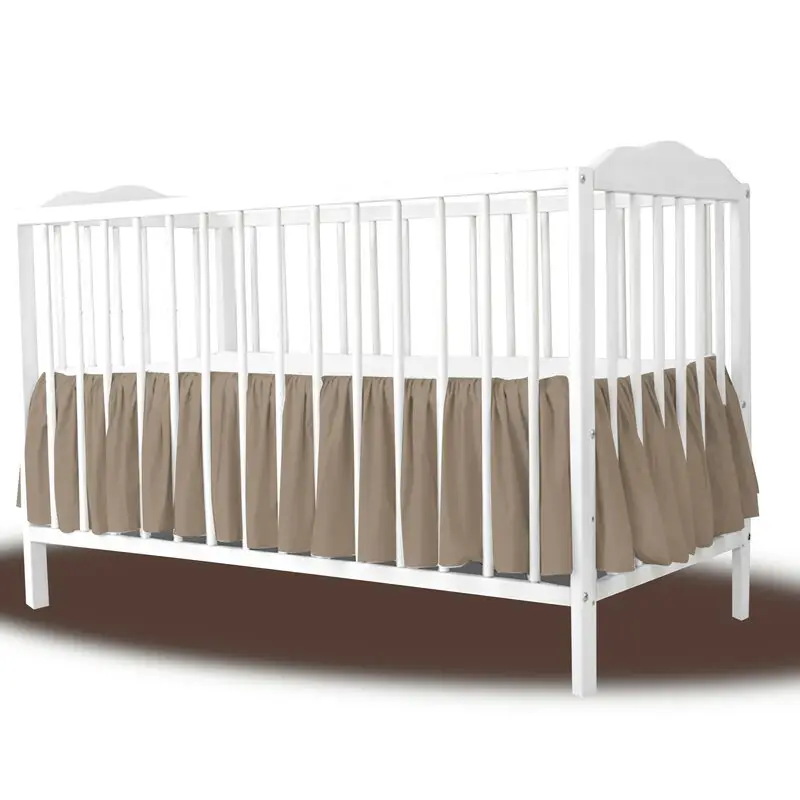 Volanas pentru saltea de patut, MimiNu, 120x60 cm, Din bumbac certificat Oeko Tex Standard 100, Colectia Royal, Mocha