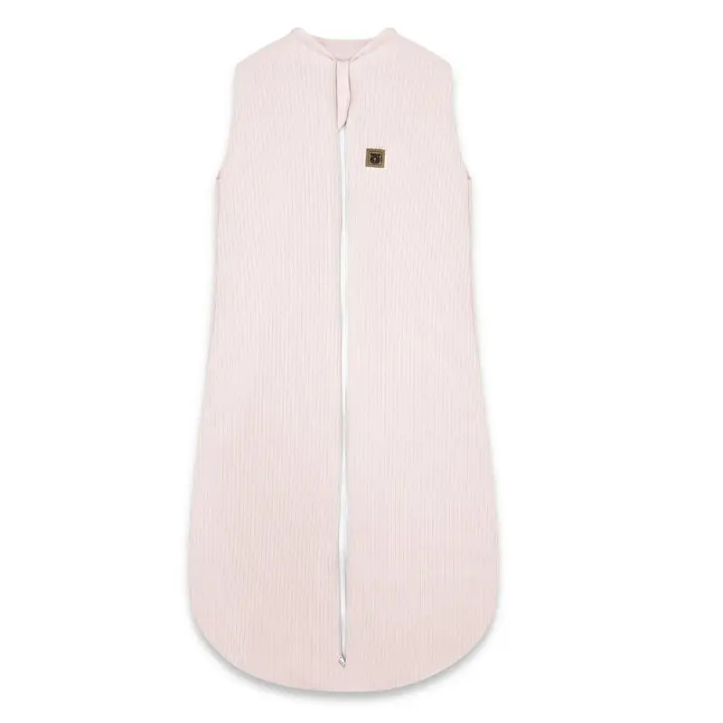 Sac de dormit, MimiNu, Premium, Din bumbac interlock, Materiale certificate Oeko Tex Standard 100, Cu fermoar, 3 - 12 luni, 2.5 Tog, Soft Powder Pink