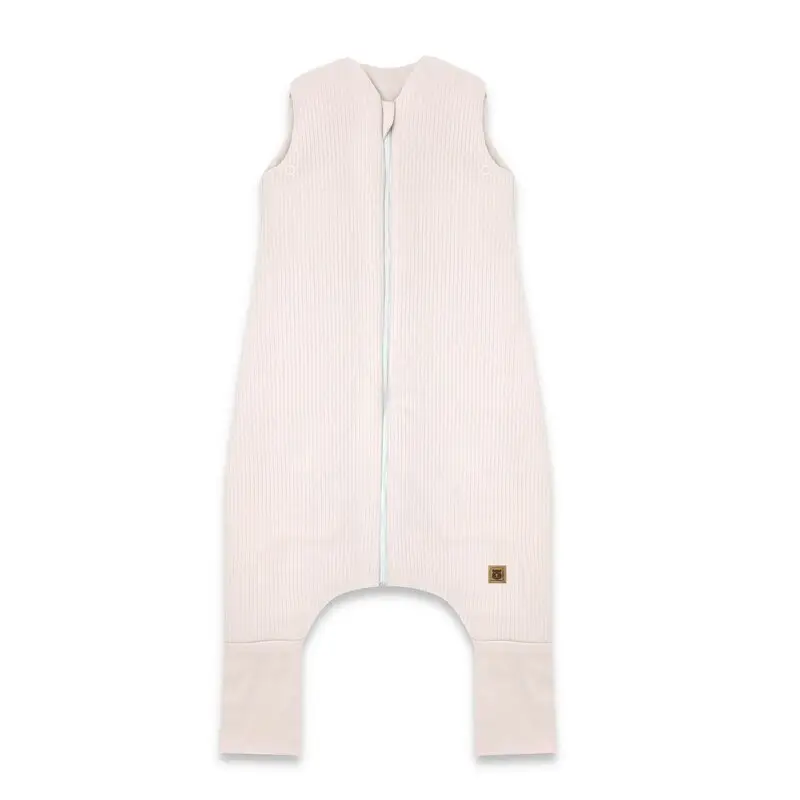 Sac de dormit, MimiNu, Premium, Cu picioruse, De iarna, Din bumbac interlock certificat Oeko Tex Standard 100, Cu fermoar, 2 - 6 ani, M, Soft Powder Pink Stripes