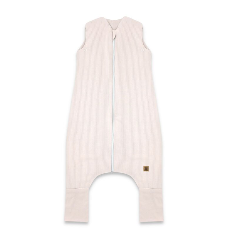 Sac de dormit, MimiNu, Premium, Cu picioruse, De iarna, Din bumbac interlock certificat Oeko Tex Standard 100, Cu fermoar, 2 - 6 ani, M, Soft Powder Pink Stripes