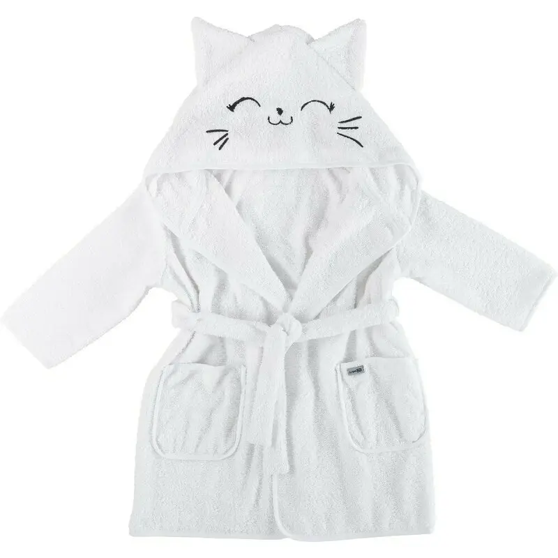 Halat de baie, Bubaba, Cu urechi Kitty, Marime 86/92/98, White