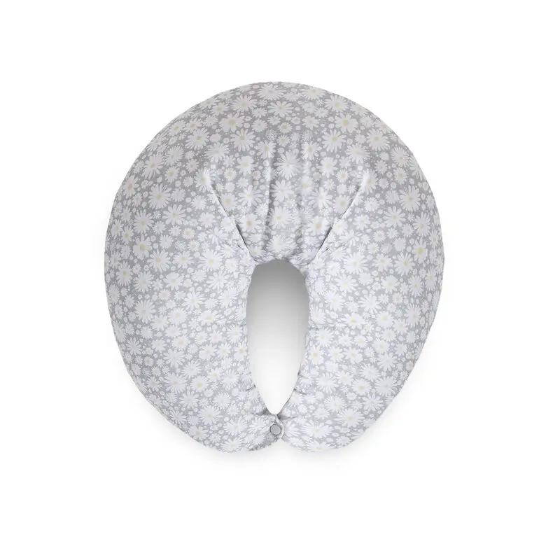 Perna pentru alaptat, Ceba Baby, Husa detasabila din bumbac, Cu puf siliconizat, 150x60x37 cm, Oeko-Tex Standard 100, Basic Chamomile