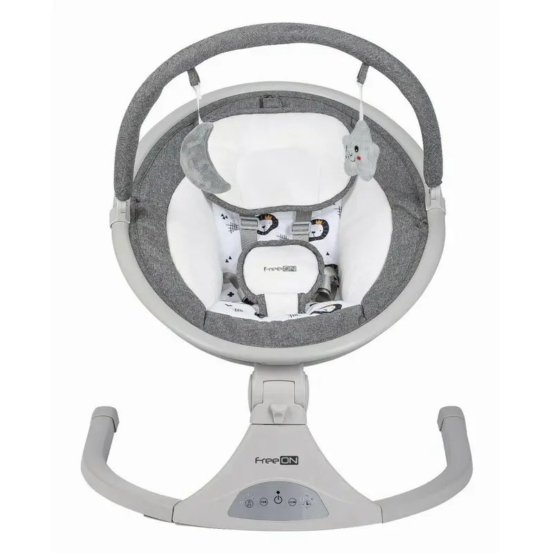 Leagan balansoar, FreeOn, Elite, Cu 12 melodii, 5 viteze de balansare si 3 pozitii de reglare a spatarului, Grey