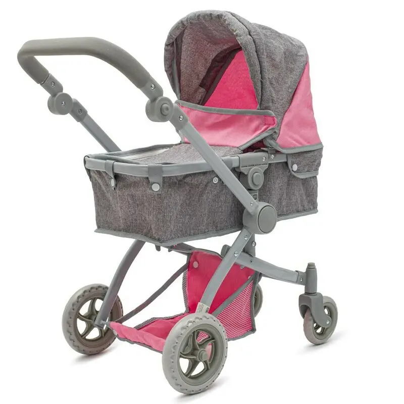 Carucior pentru papusi, Baby Mix, 2 in 1, Sophie pink-grey
