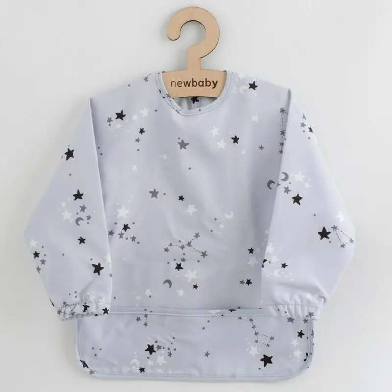 Baveta impermeabila cu maneci, New Baby, 45x36 cm, Stars