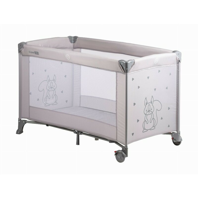Patut pliant, FreeON, Nap, Cu un nivel, 120x60 cm, Grey