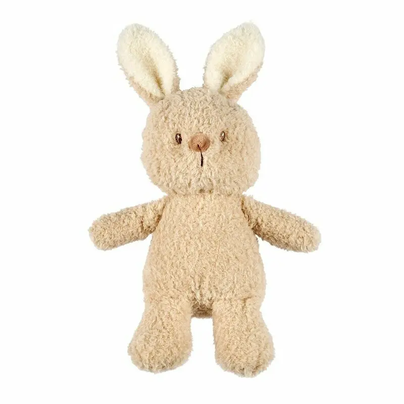 Jucarie plus bebelusi, Nattou, Baby Rabbit, 24 cm, Material moale, Stimuleaza simtul tactil si motricitatea fina, Prieten de joaca si mangaiere, 0 luni+, Bej
