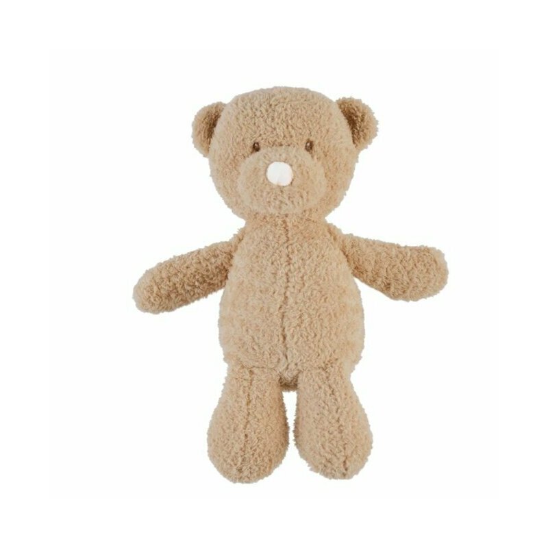 Jucarie plus bebelusi, Nattou, Cuddly Teddy, 22 cm, Material moale si pufos, Stimuleaza motricitatea fina si grosiera, Prieten de joaca si mangaiere, 0 luni+, Maro
