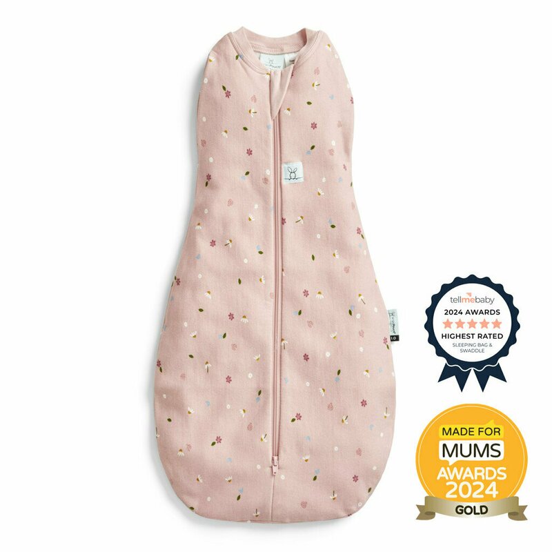 Sistem de infasat si sac de dormit, ErgoPouch, 2 in 1, 0-3 luni, 3-6 kg, TOG 1, Bumbac organic, Fermoar bidirectional, Transformabil, Lavabil la masina, Certificat non-toxic, Premiat in Australia, Roz