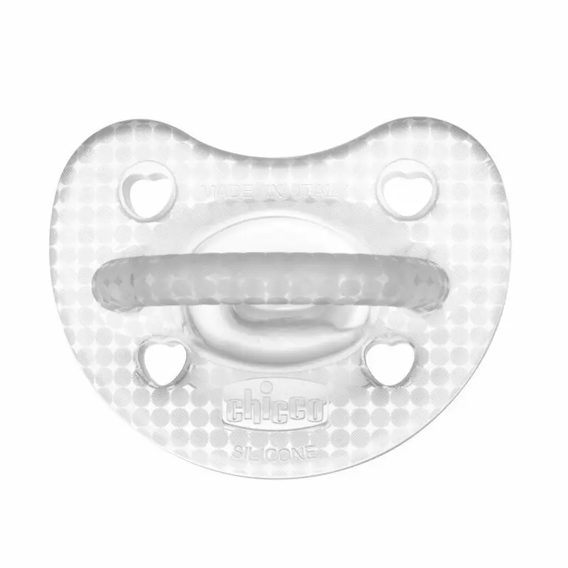 Set 2 suzete bebelusi, Chicco, Physio Soft Crystal, Silicon moale, Fara BPA, 2-6 luni, Transparent